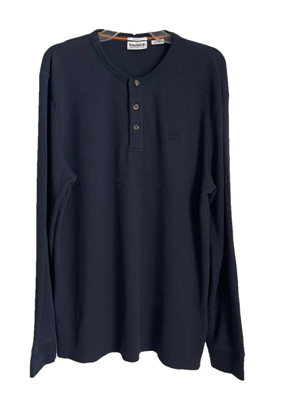 Timberland Navy Blue Thermal Henley Long Sleeve Rugged Outdoor
